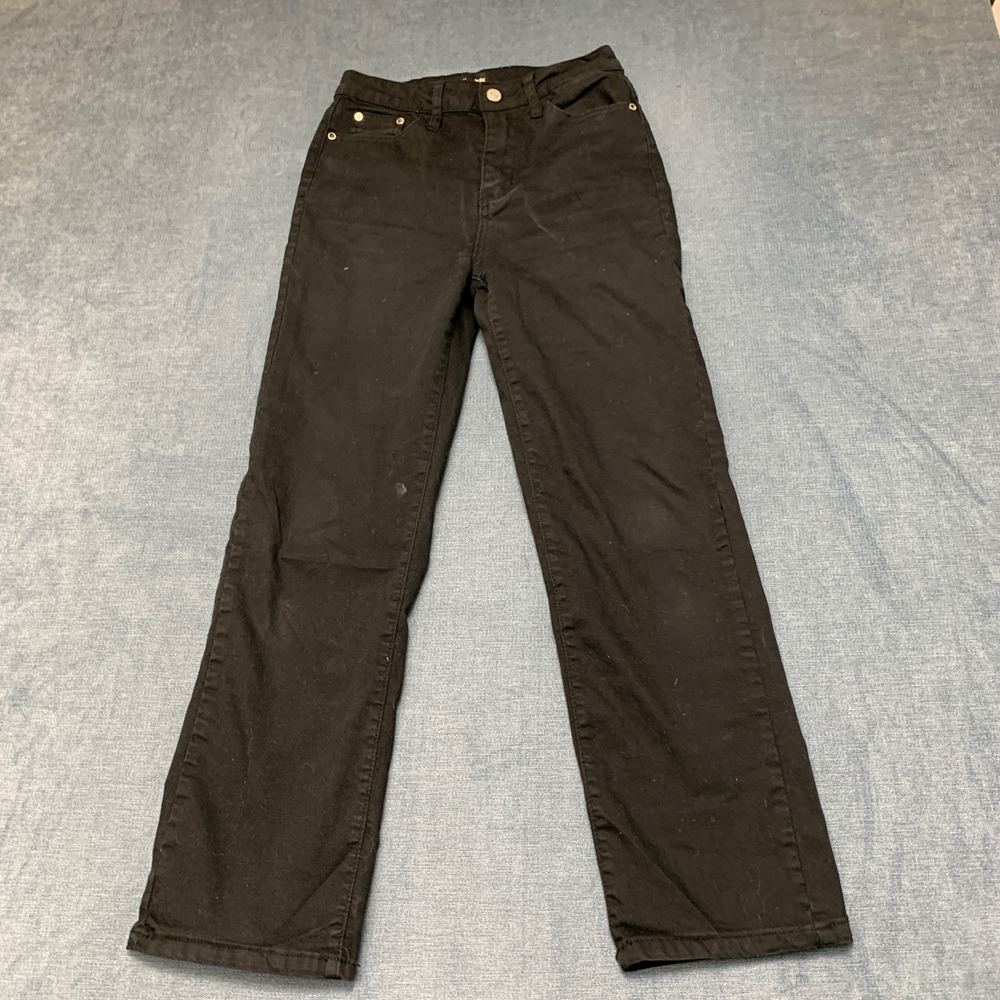 I&M Black Label Jeans Women 5 Black Denim Comfort Stretch Dark Wash Straight Leg